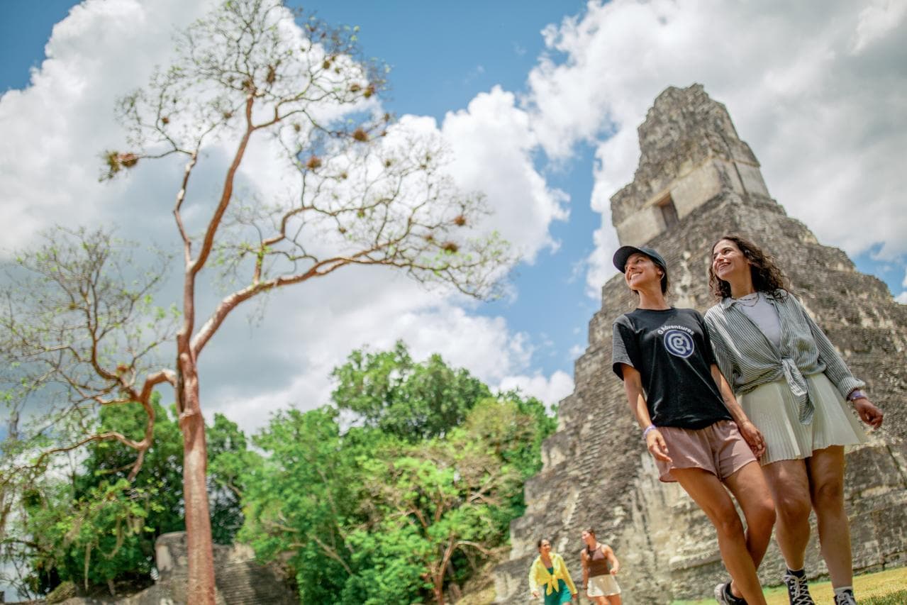 Exploring Mayan temples of Tikal in the Petén jungle